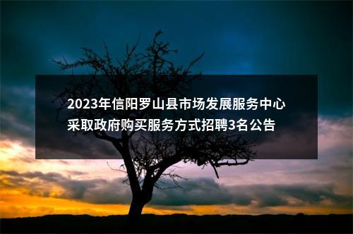 2023年信阳罗山县市场发展服务中心采取政府购买服务方式招聘3名公告 图片