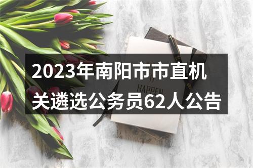 2023年南阳市市直机关遴选公务员62人公告 图片