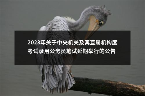 2023年关于中央机关及其直属机构度考试录用公务员笔试延期举行的公告 图片