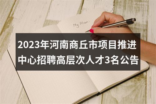 2023年河南商丘市项目推进中心招聘高层次人才3名公告 图片