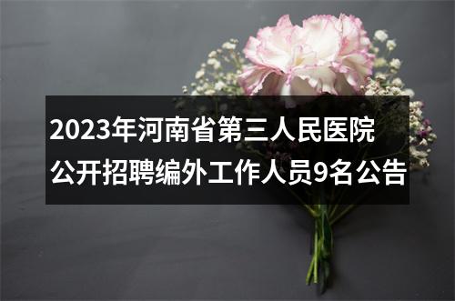 2023年河南省第三人民医院公开招聘编外工作人员9名公告 图片