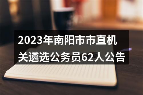2023年南阳市市直机关遴选公务员62人公告 图片